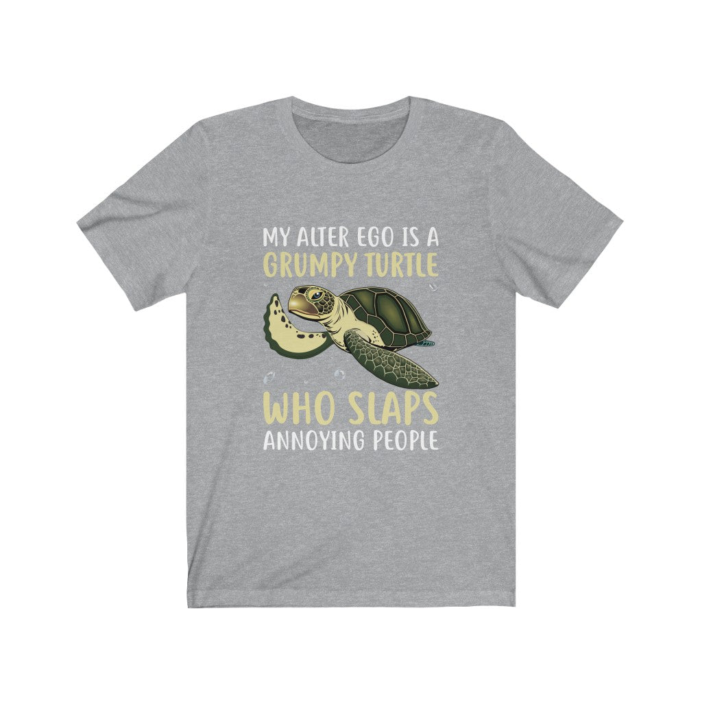 My alter ego is a grumpy turtle who slaps annoying people grey novelty scuba diving tshirt