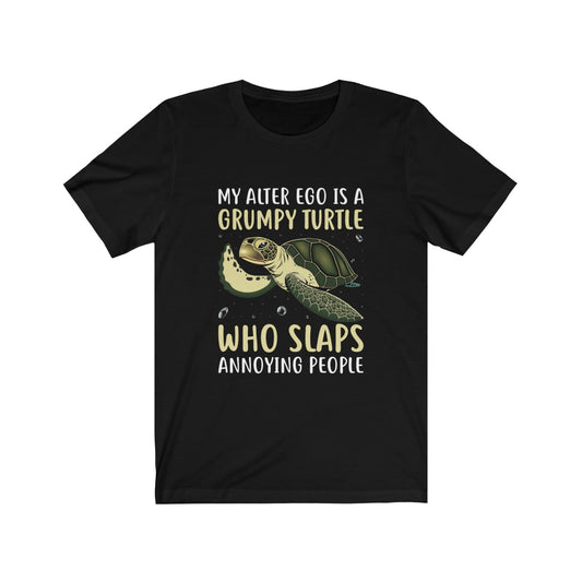 My alter ego is a grumpy turtle who slaps annoying people black novelty scuba diving t-shirt