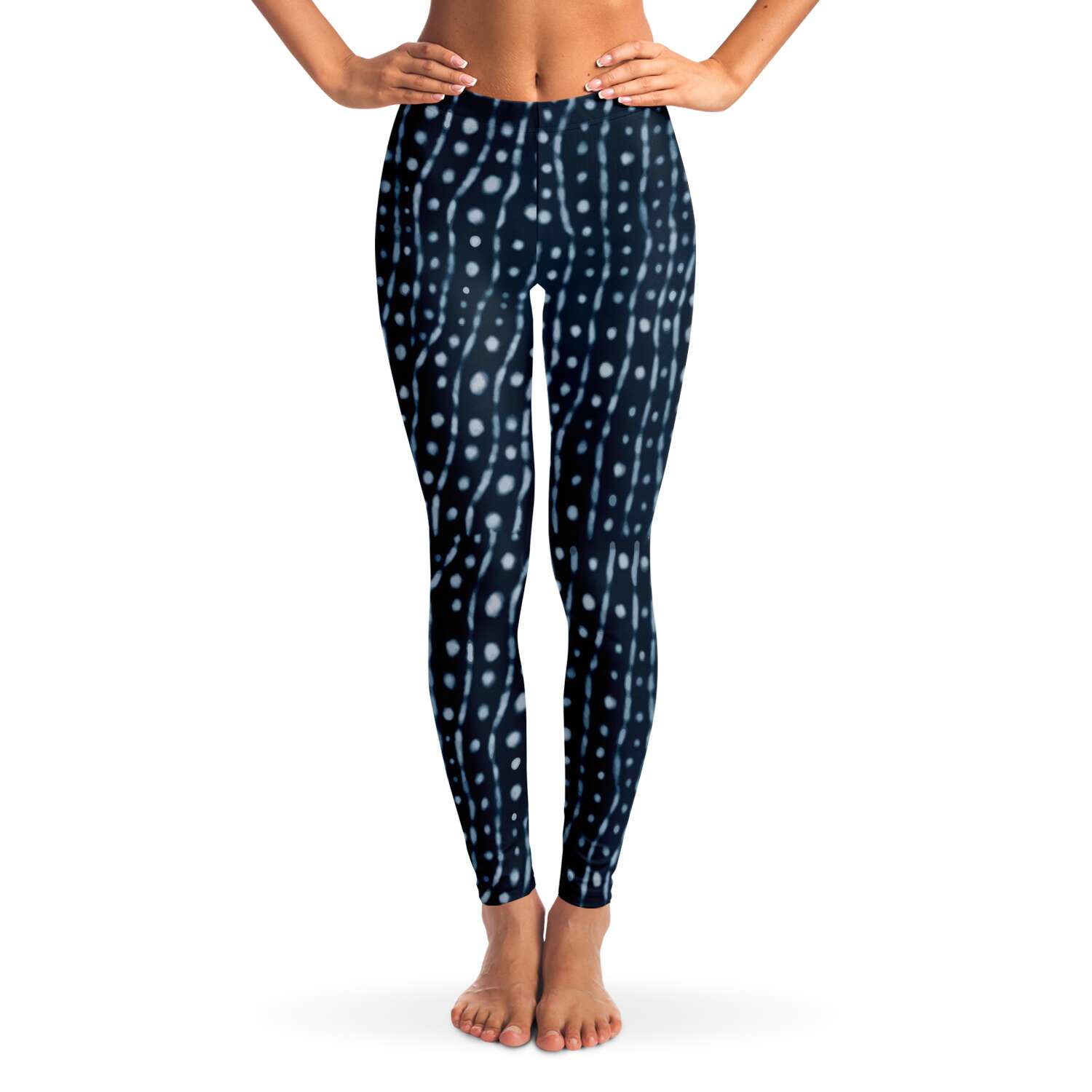 Whale shark leggings front view on model