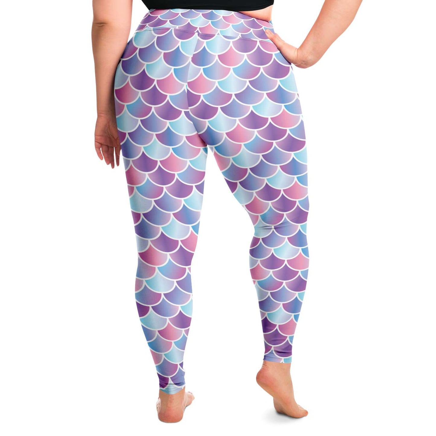 Mermaid leggings back view for scuba divers and ocean lovers