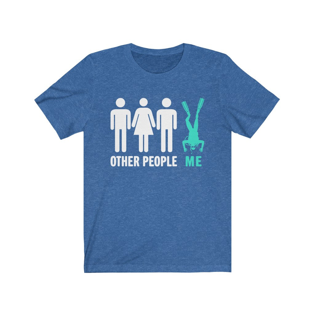 Other people me scuba diving novelty t-shirt in blue