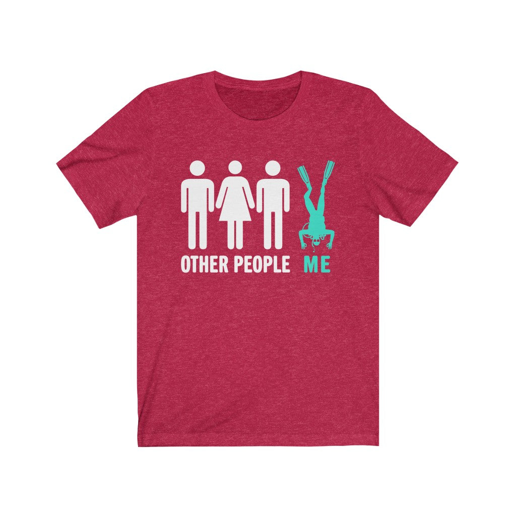 Other people me novelty scuba diving tshirt in red
