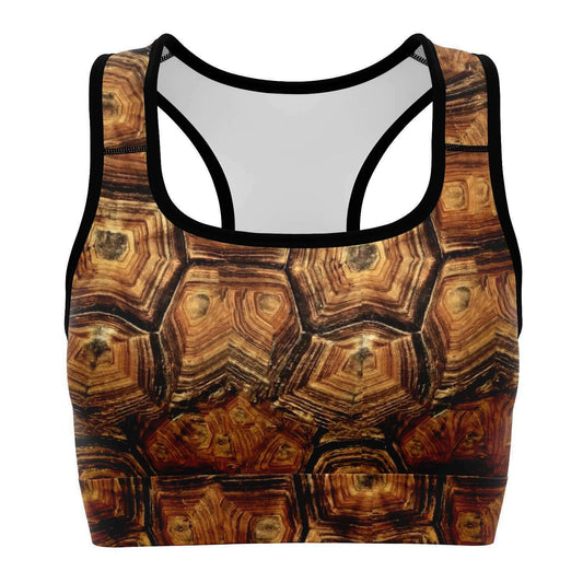 Turtle racer-back crop top / sports bra for scuba diving, Yoga and mid-intensity sports - front view