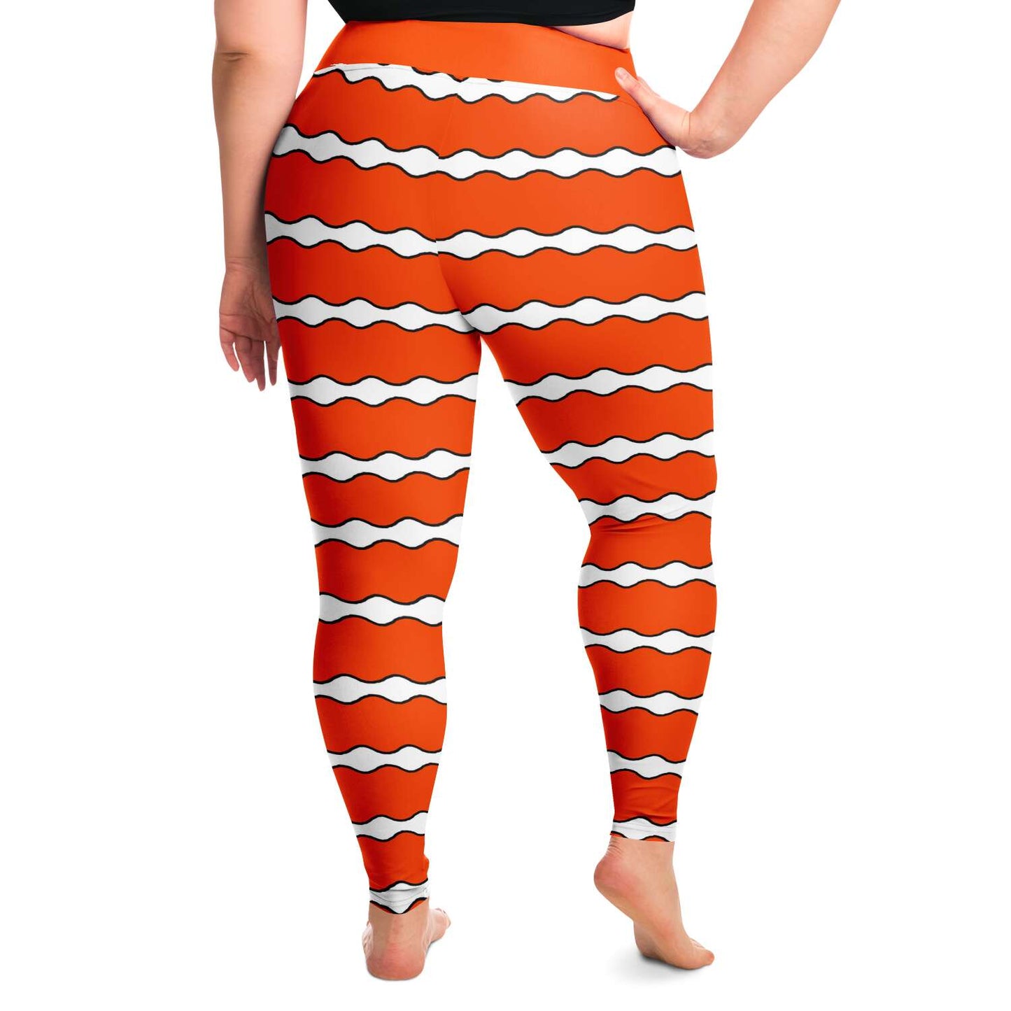 Clownfish leggings / skins - plus size - back view on model