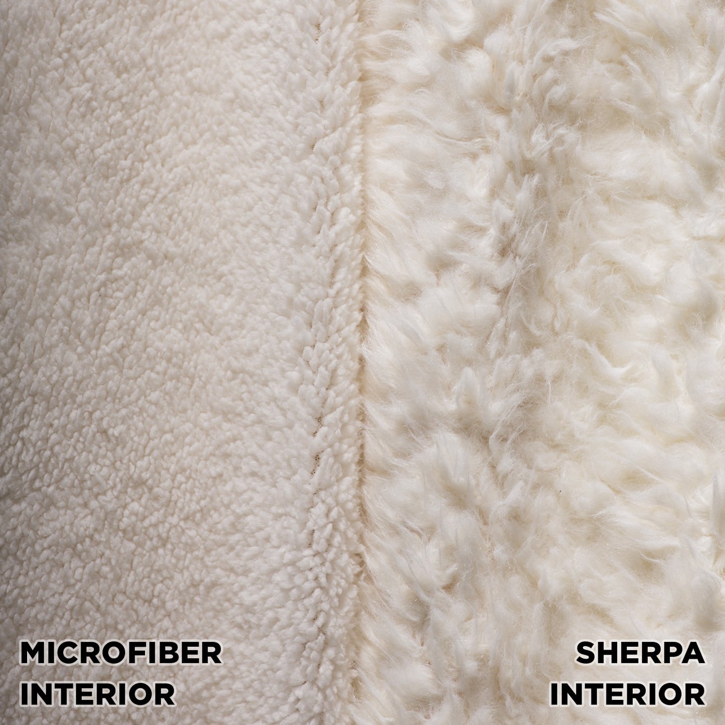 Microfiber and sherpa comparison fabrics