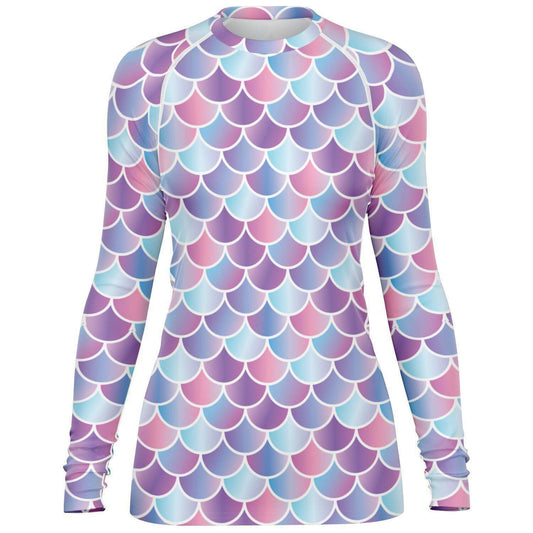 Mermaid / Merman scuba diving rash guard front view UPF50+