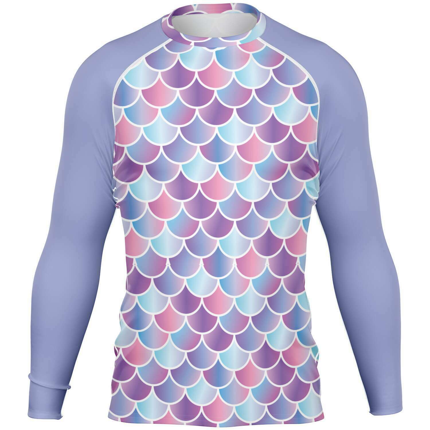 Men’s mermaid / merman scuba diving rash guard vest wetshirt front view