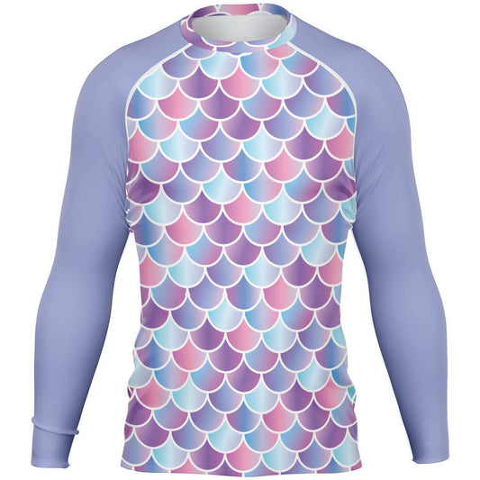 Men’s mermaid / merman scuba diving rash guard vest wetshirt front view