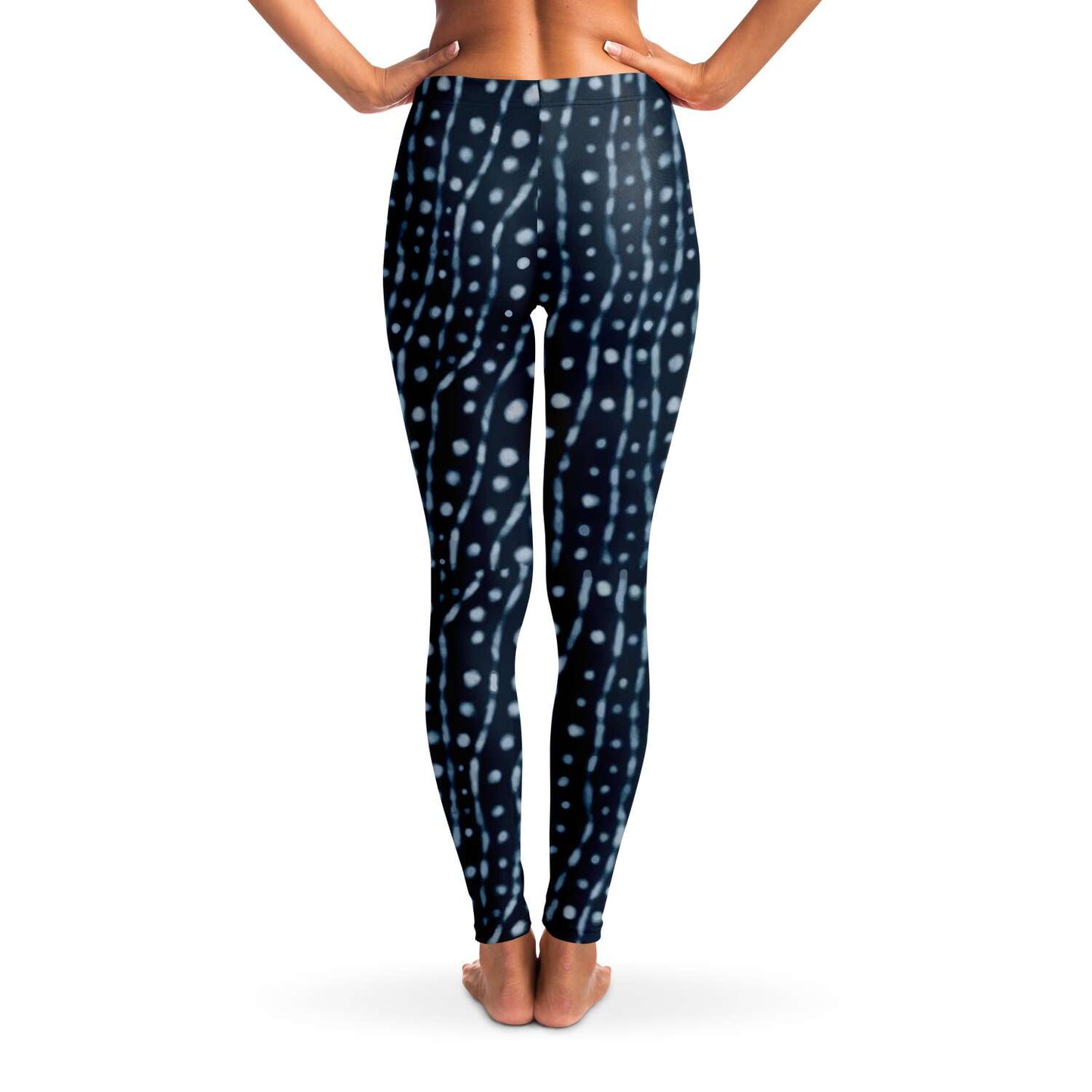 Whale shark leggings back view on model