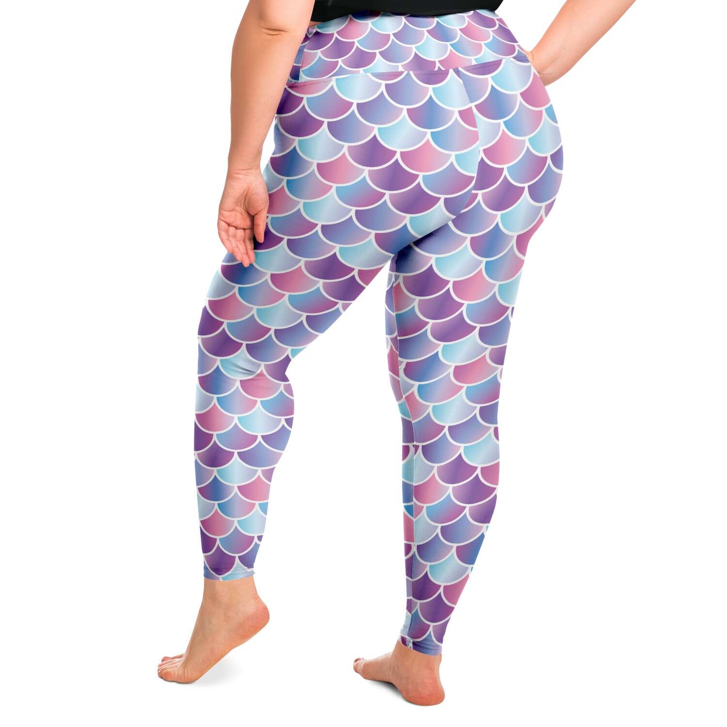 Mermaid Leggings back view with lifted leg